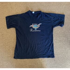 VTG Italy Ravenna Embroidered Pigeon Water Fountain 90s Graphic Men’s XL Cotton